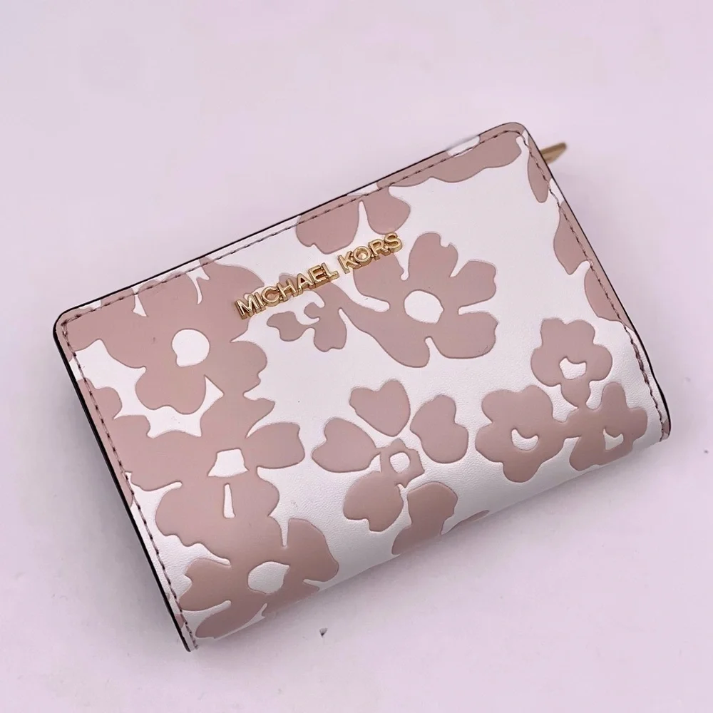Michael Kors Jet Set Medium Floral Print Bi-Fold Wallet